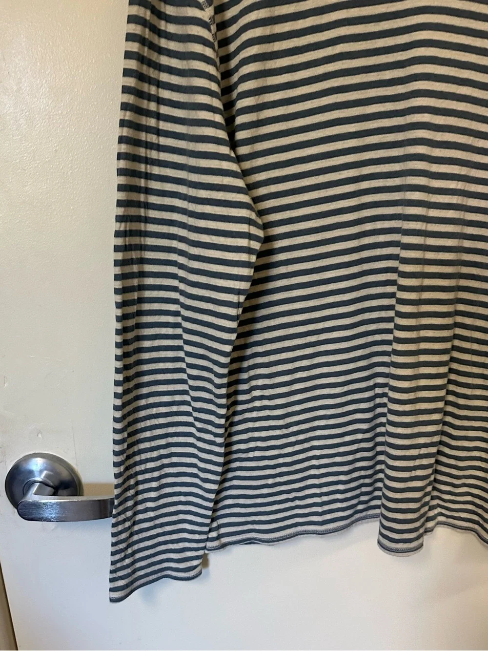 Faherty Cloud Reversible Long Sleeve Tee Marine Ivory Stripe Mens XL Pima Cotton
